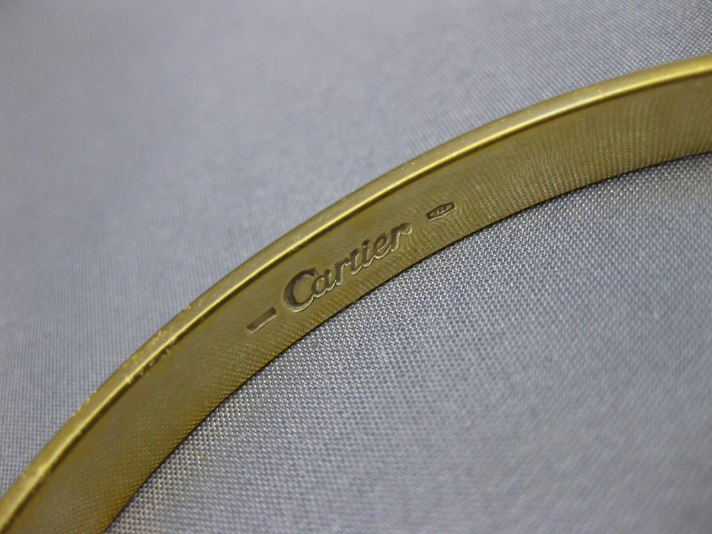 Estate Large Cartier 18Kt Yellow Gold 3D Classic Solid Love Bangle