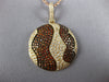 1.83CT WHITE & ORANGE DIAMOND 18KT YELLOW & ROSE GOLD 3D CIRCULAR GLOBE PENDANT