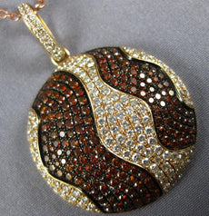 1.83CT WHITE & ORANGE DIAMOND 18KT YELLOW & ROSE GOLD 3D CIRCULAR GLOBE PENDANT