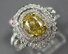GIA 1.14CT WHITE & FANCY YELLOW DIAMOND 18KT TWO TONE GOLD OVAL ENGAGEMENT RING