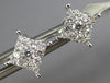 ESTATE .40CT DIAMOND 18KT WHITE GOLD 3D CLUSTER SQUARE CLASSIC STUD EARRINGS