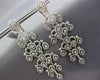 ESTATE EXTRA LARGE 6.85CT DIAMOND 14KT WHITE GOLD MULTI LEAF CHANDELIER EARRINGS