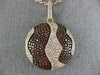 1.83CT WHITE & ORANGE DIAMOND 18KT YELLOW & ROSE GOLD 3D CIRCULAR GLOBE PENDANT