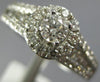 ESTATE 1.0CT DIAMOND 14K WHITE GOLD 3D CLASSIC ROUND HALO FLOWER ENGAGEMENT RING