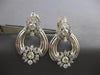 EXTRA LARGE 7.60CT DIAMOND 14KT WHITE GOLD 3D TEAR DROP CLIP ON HANGING EARRINGS