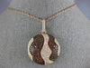 1.83CT WHITE & ORANGE DIAMOND 18KT YELLOW & ROSE GOLD 3D CIRCULAR GLOBE PENDANT
