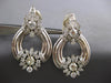 EXTRA LARGE 7.60CT DIAMOND 14KT WHITE GOLD 3D TEAR DROP CLIP ON HANGING EARRINGS
