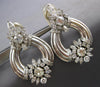 EXTRA LARGE 7.60CT DIAMOND 14KT WHITE GOLD 3D TEAR DROP CLIP ON HANGING EARRINGS