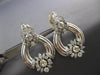 EXTRA LARGE 7.60CT DIAMOND 14KT WHITE GOLD 3D TEAR DROP CLIP ON HANGING EARRINGS
