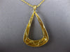 ESTATE LARGE .88CT DIAMOND 18KT YELLOW GOLD 3D TRIANGULAR TEAR DROP FUN PENDANT