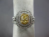 GIA 1.14CT WHITE & FANCY YELLOW DIAMOND 18KT TWO TONE GOLD OVAL ENGAGEMENT RING