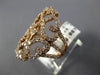 LARGE 1.50CT DIAMOND 14KT ROSE GOLD DOUBLE BUTTERFLY MULTI HEART FILIGREE RING