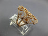 LARGE 1.50CT DIAMOND 14KT ROSE GOLD DOUBLE BUTTERFLY MULTI HEART FILIGREE RING