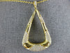 ESTATE LARGE .88CT DIAMOND 18KT YELLOW GOLD 3D TRIANGULAR TEAR DROP FUN PENDANT