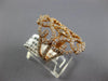LARGE 1.50CT DIAMOND 14KT ROSE GOLD DOUBLE BUTTERFLY MULTI HEART FILIGREE RING