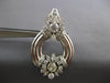 EXTRA LARGE 7.60CT DIAMOND 14KT WHITE GOLD 3D TEAR DROP CLIP ON HANGING EARRINGS