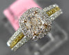 GIA .85CT MULTI COLOR DIAMOND 18KT TRI COLOR GOLD 3D CUSHION CUT ENGAGEMENT RING