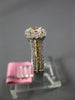 GIA .85CT MULTI COLOR DIAMOND 18KT TRI COLOR GOLD 3D CUSHION CUT ENGAGEMENT RING