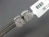 ESTATE .22CT DIAMOND 18KT WHITE GOLD 3D CIRCULAR CLUSTER PAVE STUD EARRINGS