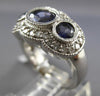 ESTATE 2.34CT DIAMOND & AAA IOLITE 14KT YELLOW GOLD 3D 3 STONE ANNIVERSARY RING