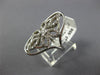 ESTATE LARGE .60CT DIAMOND 14KT WHITE GOLD 3D CLASSIC FLOWER MULTI LEAF FUN RING