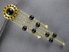 LARGE .36CT DIAMOND & AAA BLACK ONYX 18K YELLOW GOLD CHANDELIER HANGING EARRINGS