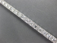 3.61CT DIAMOND 18KT WHITE GOLD CLASSIC SQUARE FILIGREE MILGRAIN TENNIS BRACELET