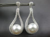 EXTRA LARGE 3.45CT DIAMOND & AAA SOUTH SEA PEARL 18KT WHITE GOLD 3D EARRINGS