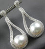 EXTRA LARGE 3.45CT DIAMOND & AAA SOUTH SEA PEARL 18KT WHITE GOLD 3D EARRINGS