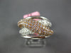WIDE 1.50CT WHITE & PINK DIAMOND 18K WHITE & ROSE GOLD CRISS CROSS INFINITY RING