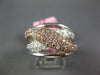 WIDE 1.50CT WHITE & PINK DIAMOND 18K WHITE & ROSE GOLD CRISS CROSS INFINITY RING