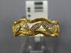 ESTATE .09CT DIAMOND 18KT YELLOW GOLD 3D MULTI LEAF FILIGREE ANNIVERSARY RING