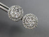 ESTATE 1.20CT DIAMOND 14KT WHITE GOLD CLASSIC CLUSTER FLOWER HALO STUD EARRINGS