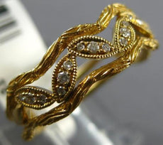 ESTATE .09CT DIAMOND 18KT YELLOW GOLD 3D MULTI LEAF FILIGREE ANNIVERSARY RING
