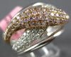 WIDE 1.50CT WHITE & PINK DIAMOND 18K WHITE & ROSE GOLD CRISS CROSS INFINITY RING