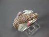 WIDE 1.50CT WHITE & PINK DIAMOND 18K WHITE & ROSE GOLD CRISS CROSS INFINITY RING