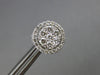 ESTATE 1.20CT DIAMOND 14KT WHITE GOLD CLASSIC CLUSTER FLOWER HALO STUD EARRINGS