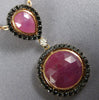 7.73CT WHITE & BLACK DIAMOND & AAA RUBY 18K ROSE GOLD CIRCULAR TEAR DROP PENDANT