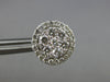 ESTATE 1.20CT DIAMOND 14KT WHITE GOLD CLASSIC CLUSTER FLOWER HALO STUD EARRINGS