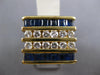 2.52CT DIAMOND & AAA SAPPHIRE 18K YELLOW GOLD 3D PRINCESS & ROUND MULTI ROW RING