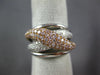 WIDE 1.50CT WHITE & PINK DIAMOND 18K WHITE & ROSE GOLD CRISS CROSS INFINITY RING