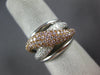 WIDE 1.50CT WHITE & PINK DIAMOND 18K WHITE & ROSE GOLD CRISS CROSS INFINITY RING
