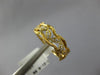ESTATE .09CT DIAMOND 18KT YELLOW GOLD 3D MULTI LEAF FILIGREE ANNIVERSARY RING
