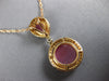 7.73CT WHITE & BLACK DIAMOND & AAA RUBY 18K ROSE GOLD CIRCULAR TEAR DROP PENDANT