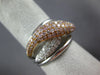 WIDE 1.50CT WHITE & PINK DIAMOND 18K WHITE & ROSE GOLD CRISS CROSS INFINITY RING