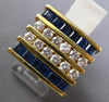 2.52CT DIAMOND & AAA SAPPHIRE 18K YELLOW GOLD 3D PRINCESS & ROUND MULTI ROW RING