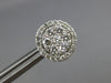 ESTATE 1.20CT DIAMOND 14KT WHITE GOLD CLASSIC CLUSTER FLOWER HALO STUD EARRINGS