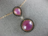 7.73CT WHITE & BLACK DIAMOND & AAA RUBY 18K ROSE GOLD CIRCULAR TEAR DROP PENDANT