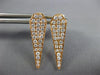 LARGE .72CT DIAMOND 18KT ROSE GOLD 3D PAVE TRIANGULAR PENTAGON HANGING EARRINGS