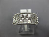 ESTATE WIDE .22CT DIAMOND 18KT WHITE GOLD 3D MULTI FLOWER FILIGREE FUN RING
